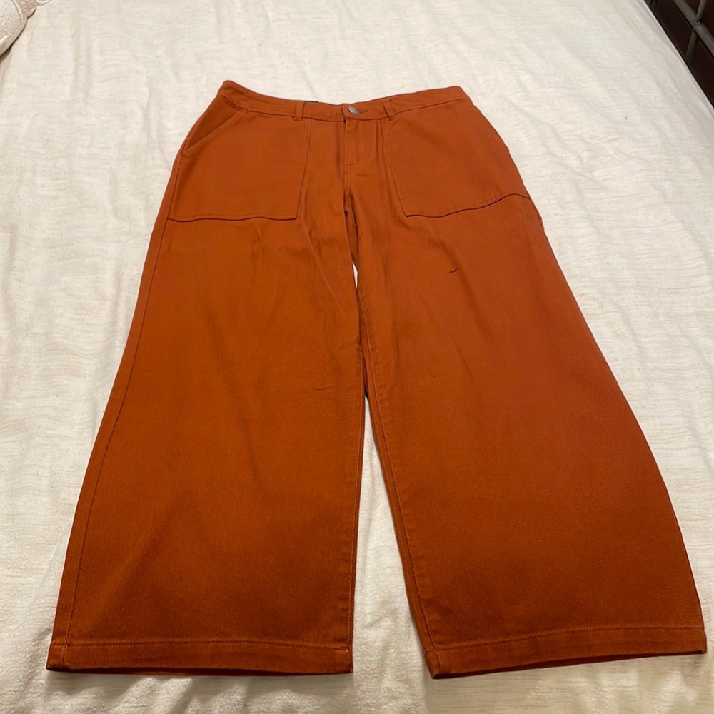 Burnt Orange Wide-Leg Cropped pants!